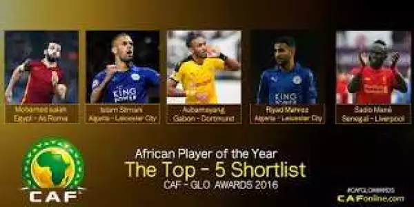 CAF releases final shortlist for 2016 best player award